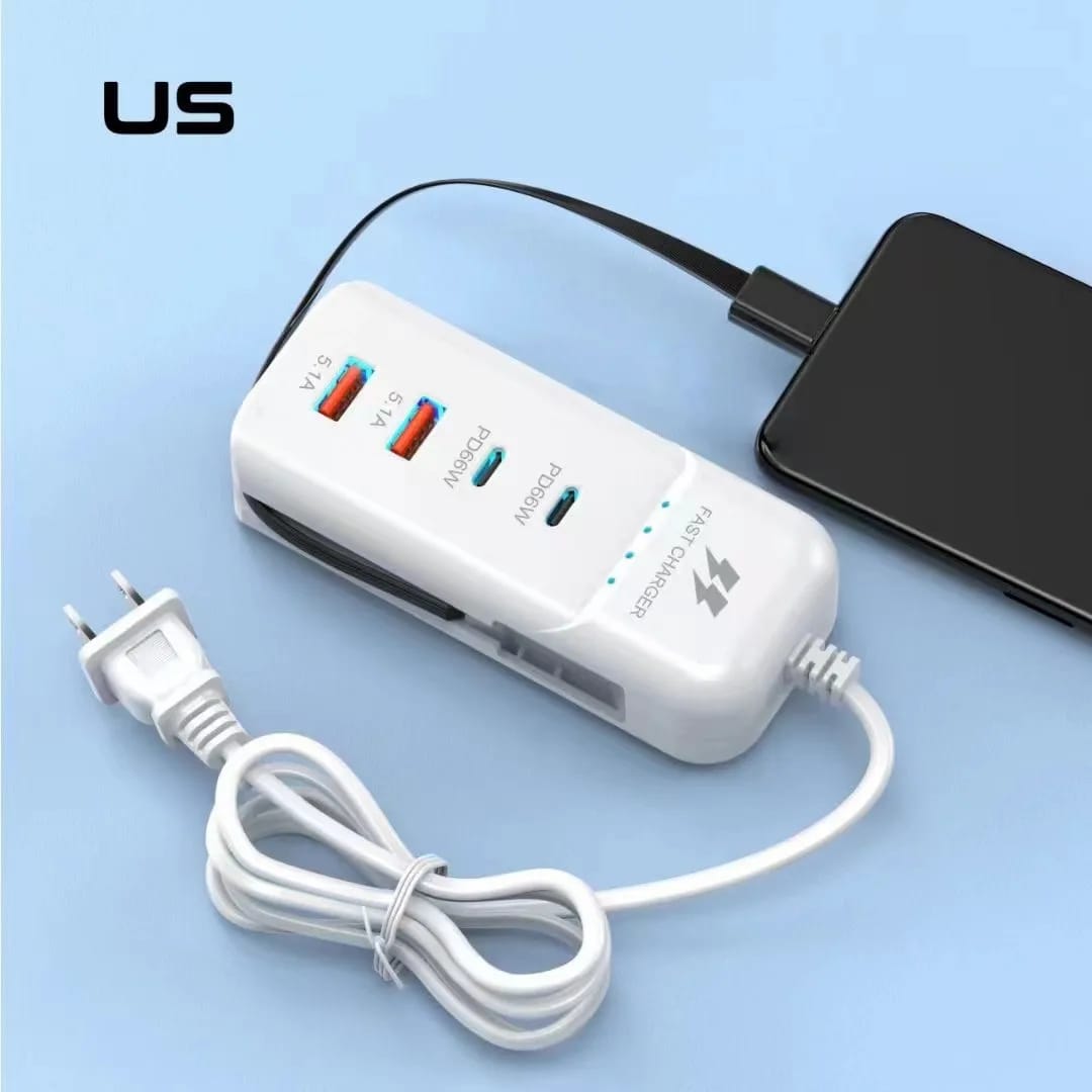 Multiprise Multifonction avec Charge Rapide et Arrêt Automatique